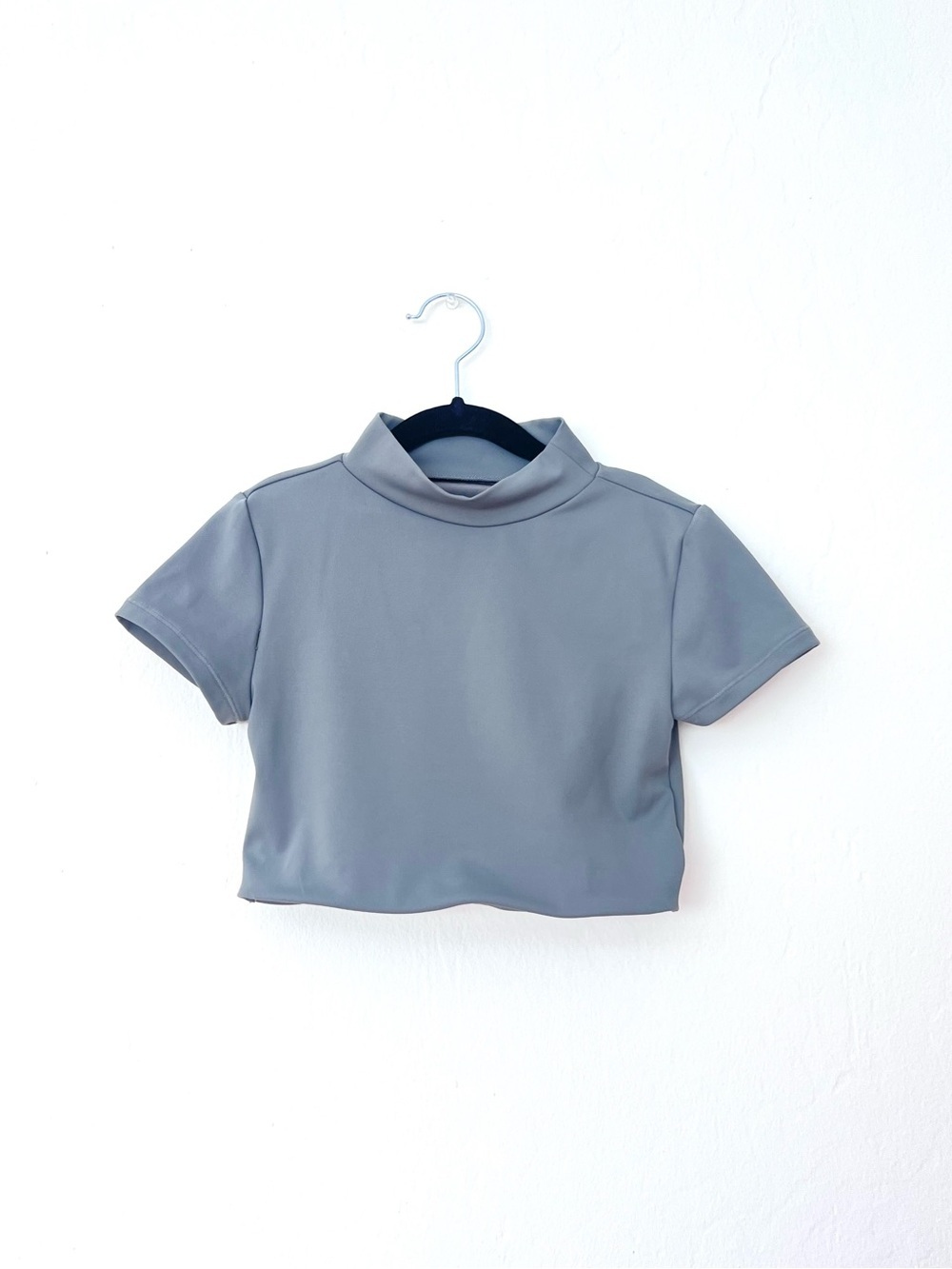 Oak + Fort Gray Mock Neck Crop Top